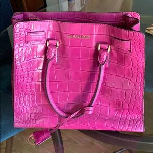 Pink Feaux Alligator Skin Michael Kors Purse